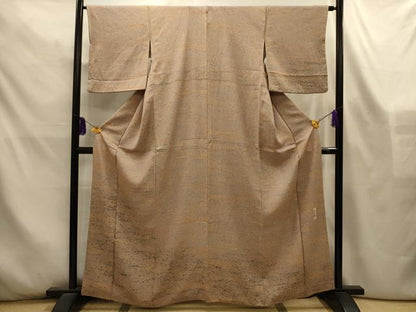 平和屋着物■野の陶人　加藤唐九郎　陶彩染　膨れ織り　訪問着　霞文　正絹　逸品　AABL4437sx