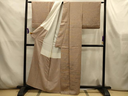 平和屋着物■野の陶人　加藤唐九郎　陶彩染　膨れ織り　訪問着　霞文　正絹　逸品　AABL4437sx