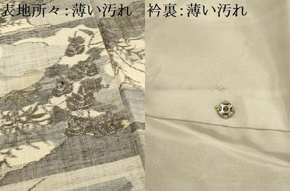 平和屋着物■上質な紬　雲取草花文　正絹　逸品　AABL4446sx