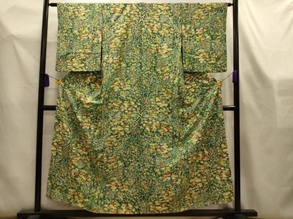 平和屋着物■上質な小紋　草花文　正絹　逸品　AABL4447sx