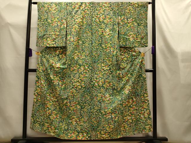 平和屋着物■上質な小紋　草花文　正絹　逸品　AABL4447sx