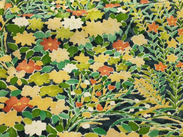 平和屋着物■上質な小紋　草花文　正絹　逸品　AABL4447sx