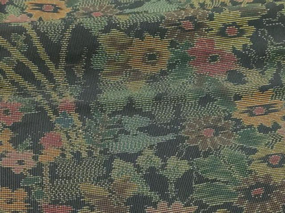 平和屋着物■本場大島紬　草花文　正絹　逸品　AABL4448sx