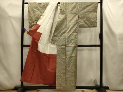 平和屋着物■本場大島紬　7マルキ　網目花文　正絹　逸品　AABL4450sx