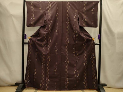 平和屋着物■上質な小紋　色紙吉祥舞桜文　金彩　正絹　逸品　AABL4452sx