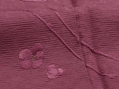 平和屋着物■豪華色留袖　刺繍　枝花文　浅蘇芳色　正絹　逸品　AABL4458sx