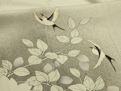 平和屋着物■訪問着　花鳥文　暈し染め　三越扱い　正絹　逸品　AABL4467sx