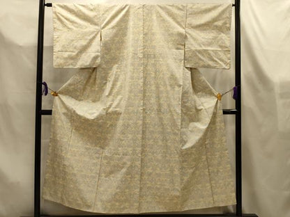 平和屋着物■上質な紬　草花文　正絹　逸品　AABL4468sx