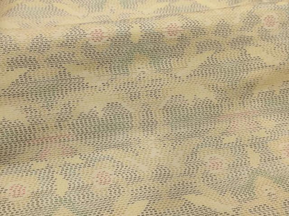 平和屋着物■上質な紬　草花文　正絹　逸品　AABL4468sx