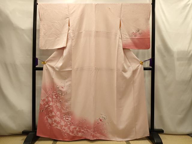 平和屋着物■訪問着　枝花文　暈し染め　正絹　逸品　AABL4474sx