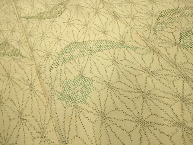 平和屋着物■中国三大刺繍　汕頭刺繍　スワトウ刺繍　訪問着　紬　扇面花紋　正絹　逸品　AABL4475sx