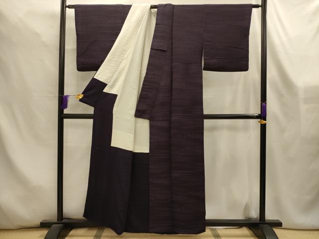 平和屋着物■上質な小紋　横段箔散らし文様　正絹　逸品　AABL4478sx