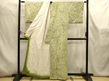 平和屋着物■上質な小紋　草花文　正絹　逸品　AABL4479sx