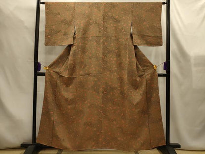 平和屋着物■上質な小紋　草花文　正絹　逸品　AABL4480sx