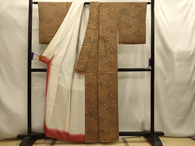 平和屋着物■上質な小紋　草花文　正絹　逸品　AABL4480sx