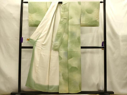 平和屋着物■上質な小紋　変わり亀甲草花文　暈し染め　正絹　逸品　AABL4484sx
