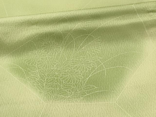平和屋着物■上質な小紋　変わり亀甲草花文　暈し染め　正絹　逸品　AABL4484sx