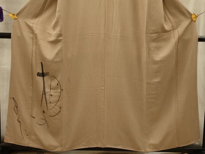 平和屋着物■色留訪問着　手描き　文字文　正絹　逸品　AABL4486sx