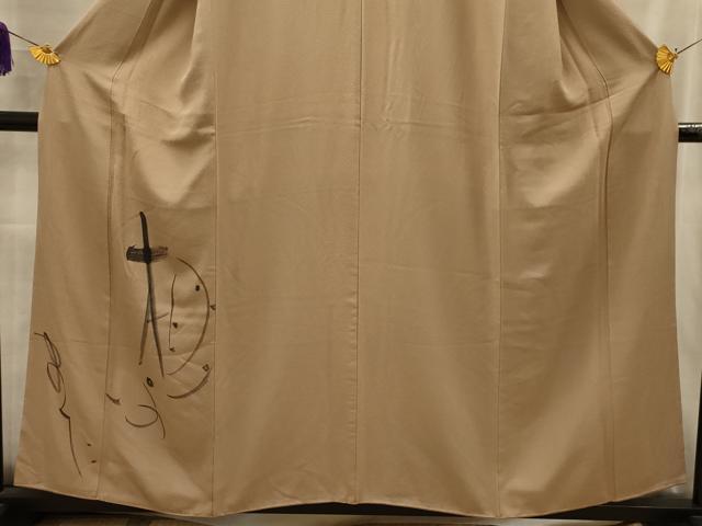 平和屋着物■色留訪問着　手描き　文字文　正絹　逸品　AABL4486sx