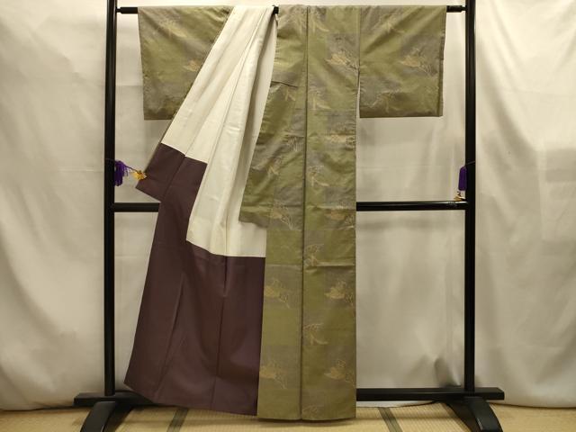 平和屋着物■上質な紬　舞葉文　正絹　逸品　AABL4487sx