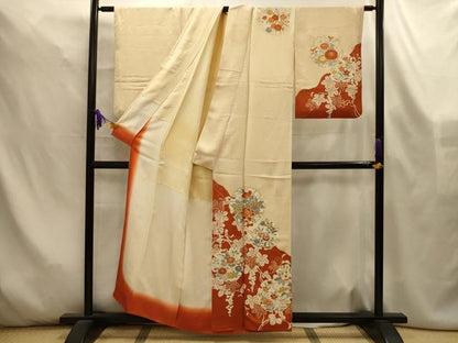 平和屋着物■訪問着　雪輪花文　金彩　正絹　逸品　AABL4492sx