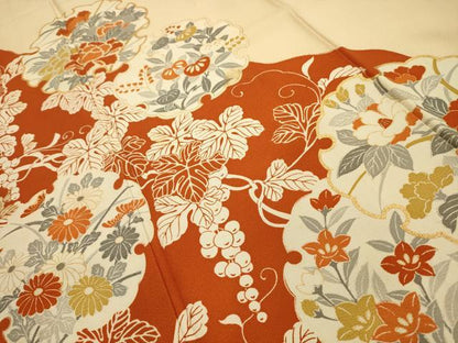 平和屋着物■訪問着　雪輪花文　金彩　正絹　逸品　AABL4492sx