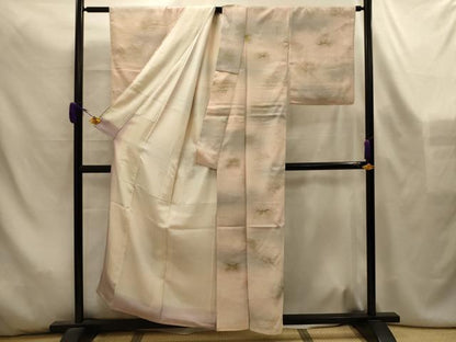 平和屋着物■上質な小紋　笹の葉文　暈し染め　金彩　正絹　逸品　AABL4499sx