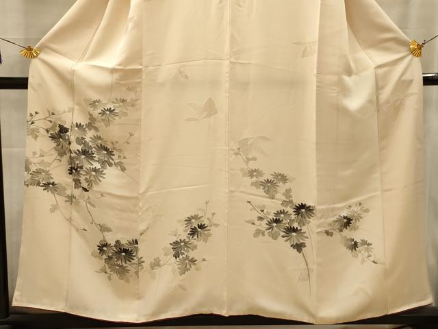 平和屋着物■訪問着　手描き　刺繍　花蝶文　金銀糸　正絹　逸品　AABL4500sx