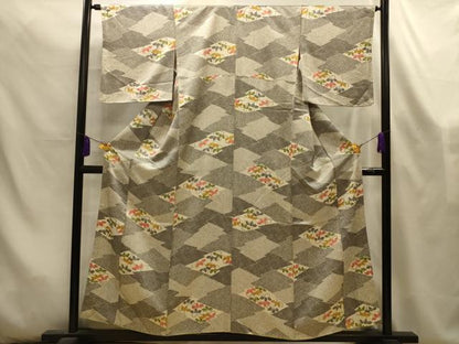 平和屋着物■上質な小紋　松皮菱花文　正絹　逸品　AABL4502sx