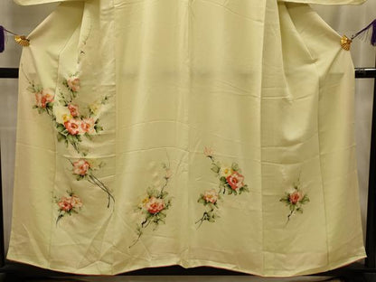 平和屋着物■訪問着　手描き　枝花文　正絹　逸品　AABL4506sx
