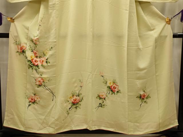 平和屋着物■訪問着　手描き　枝花文　正絹　逸品　AABL4506sx