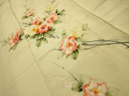 平和屋着物■訪問着　手描き　枝花文　正絹　逸品　AABL4506sx