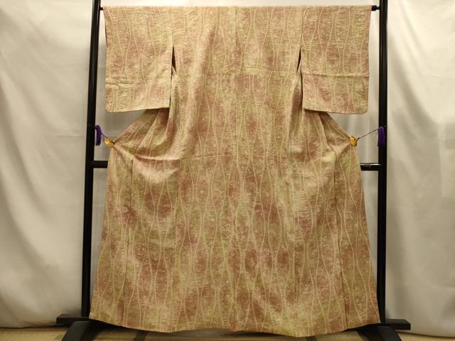 平和屋着物■上質な小紋　絞り　立涌文　暈し染め　正絹　逸品　AABL4508sx