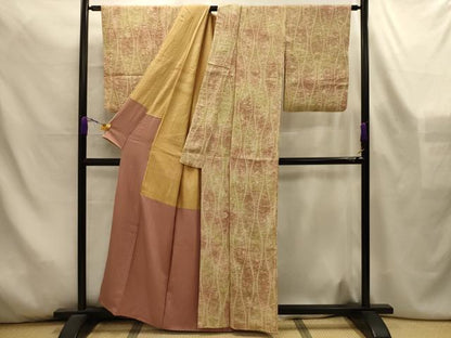 平和屋着物■上質な小紋　絞り　立涌文　暈し染め　正絹　逸品　AABL4508sx