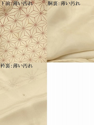 平和屋着物■上質な小紋　麻の葉文様　正絹　逸品　AABL4515sx