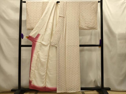 平和屋着物■上質な小紋　麻の葉文様　正絹　逸品　AABL4515sx