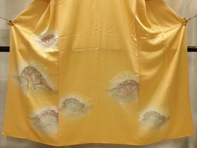 平和屋着物■訪問着　松竹梅片輪車吉祥花文　寿光織　暈し染め　金銀糸　正絹　逸品　AABL4516sx