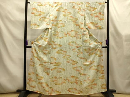 平和屋着物■上質な小紋　枝垂れ花文　暈し染め　正絹　逸品　AABL4518sx