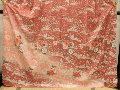 平和屋着物■訪問着　芝花文　暈し染め　正絹　逸品　AABL4519sx