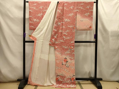 平和屋着物■訪問着　芝花文　暈し染め　正絹　逸品　AABL4519sx