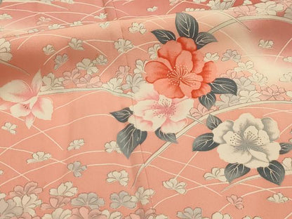 平和屋着物■訪問着　芝花文　暈し染め　正絹　逸品　AABL4519sx