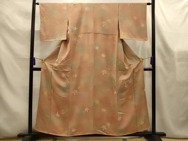 平和屋着物■上質な小紋　地紋起こし　竜田川　暈し染め　正絹　逸品　AABL4520sx