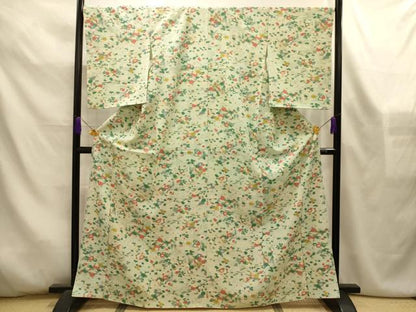 平和屋着物■上質な小紋　松竹梅流水花文　正絹　逸品　AABL4521sx
