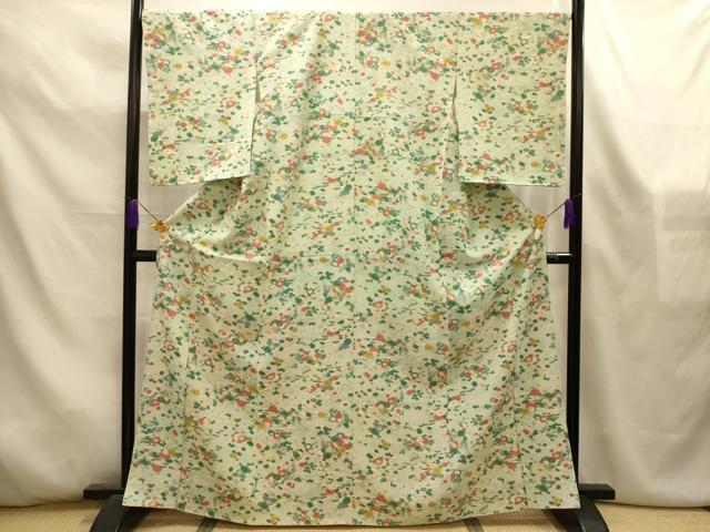 平和屋着物■上質な小紋　松竹梅流水花文　正絹　逸品　AABL4521sx