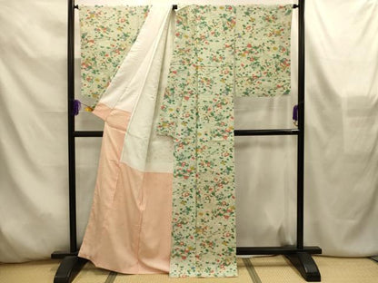 平和屋着物■上質な小紋　松竹梅流水花文　正絹　逸品　AABL4521sx