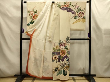 平和屋着物■訪問着　更紗花文　金彩　正絹　逸品　AABL4522sx