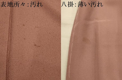 平和屋着物■上質な色無地　紋意匠　梅染色　正絹　逸品　AABL4525sx