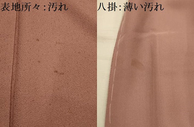 平和屋着物■上質な色無地　紋意匠　梅染色　正絹　逸品　AABL4525sx