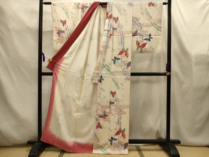 平和屋着物■上質な小紋　花蝶文　金銀彩　正絹　逸品　AABL4534sx
