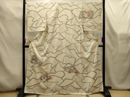 平和屋着物■訪問着　辻が花　銀彩　正絹　逸品　AABL4536sx
